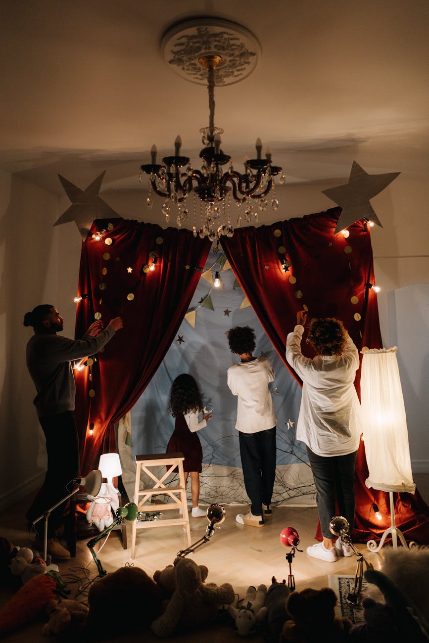 family building a home theatre